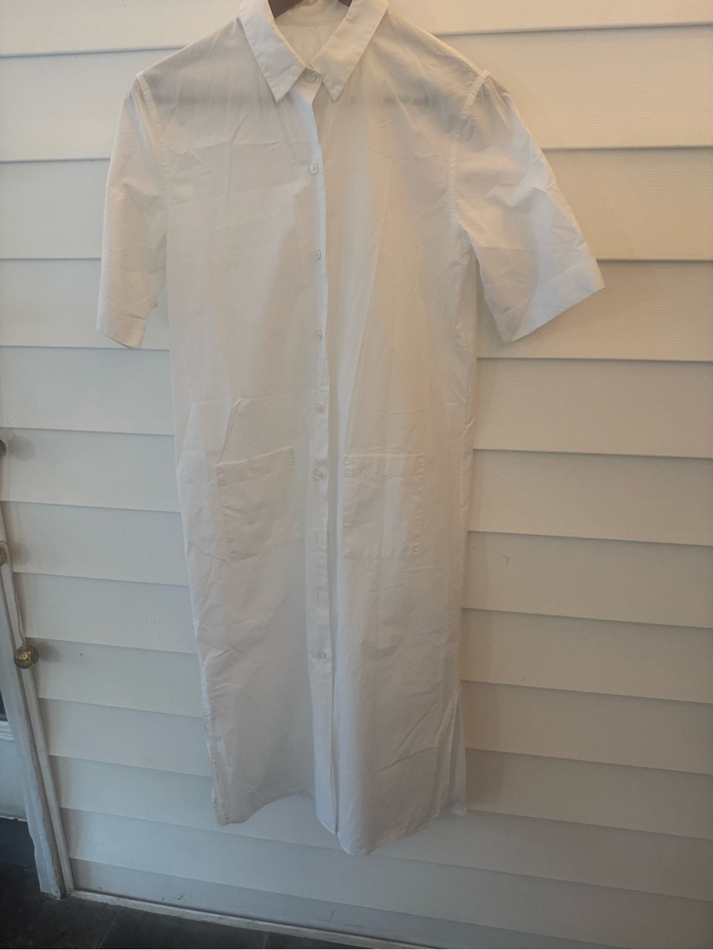 Maryam Nassir Zadeh White Short-Sleeve Shirt Midi Dress size 4 NWOT 100% cotton